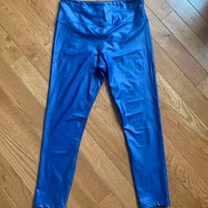 NWOT Zyia Active metallic blue light n tight high rise 7/8 leggings, Sz 12